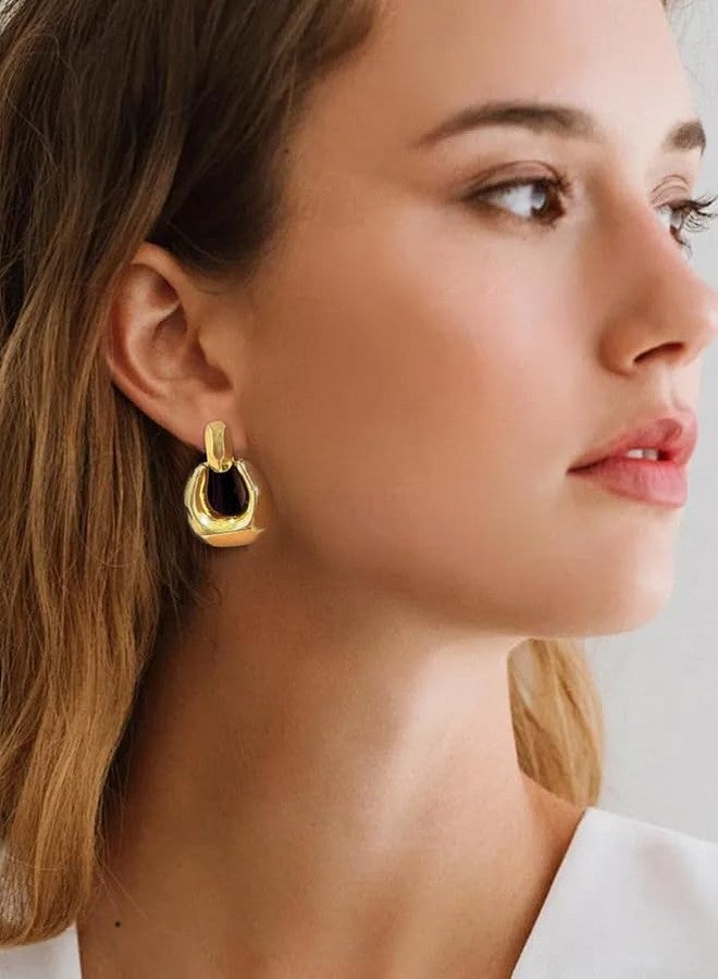 Yewkit Gold Statement Jewelry Set for Women 14K Gold Pendant Necklace Stud Earrings Trendy Jewelry for Birthday Party christmas Gifts - Image 4